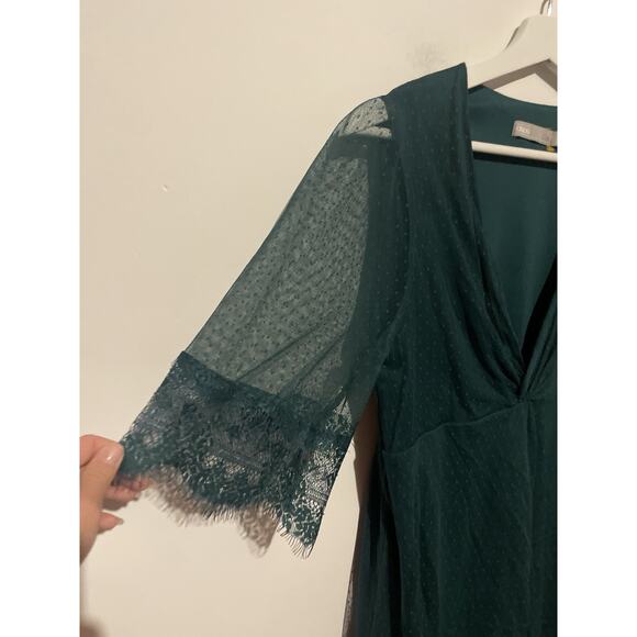 ASOS Green Mini Skater Dress with Lace. Size 8. Christmas Holiday - Picture 4 of 5
